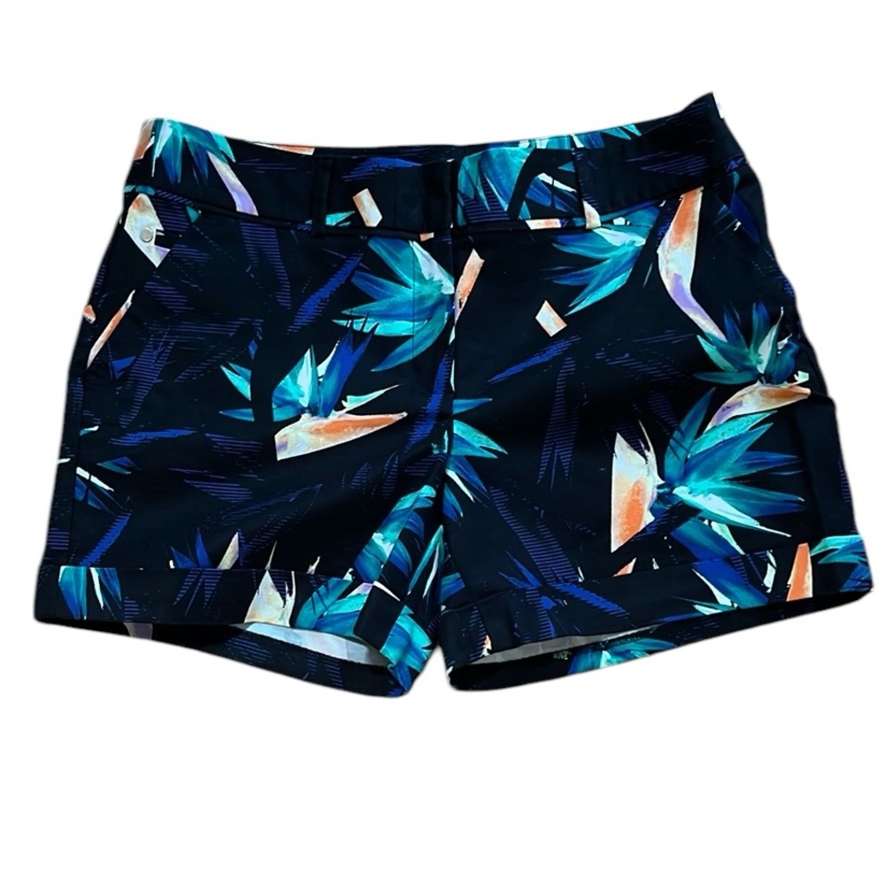 APT. 9 FLORAL ABSTRACT PRINT CUFFED SHORTS MULTICOLORED PLUS SIZE 14